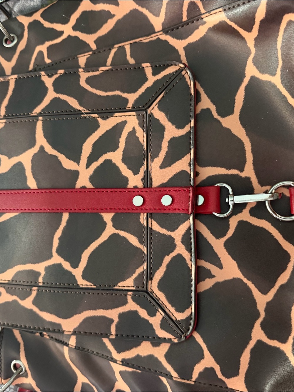 Sassy Jones Red and Black Leather Tote